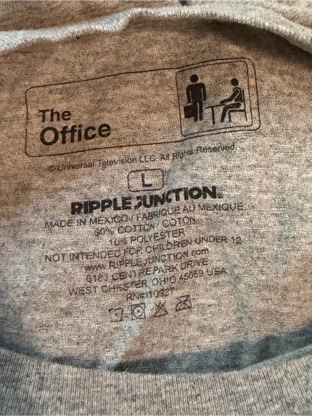 Ripple Junction Gray T-Shirt with Navy Blue Logo - Picture 4 of 4